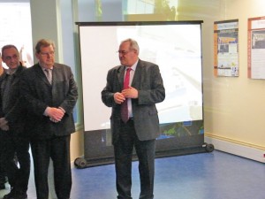 Joël Duquesnoy, maire d’Arques et président de l’agence d’urbanisme de l’Audomarois, lors de la présentation de la rénovation du centre-ville d’Arques, le 11 mai dernier.