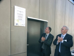 Inauguration officielle par Michel-François Delannoy, maire de Tourcoing, et Serge Desmarecaux, conseiller municipal délégué à la restauration.