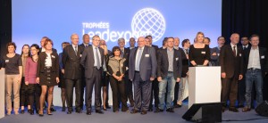 La photo de la promo 2015 des Trophées Leadexport, avec l’ensemble des partenaires présents lors de la soirée.