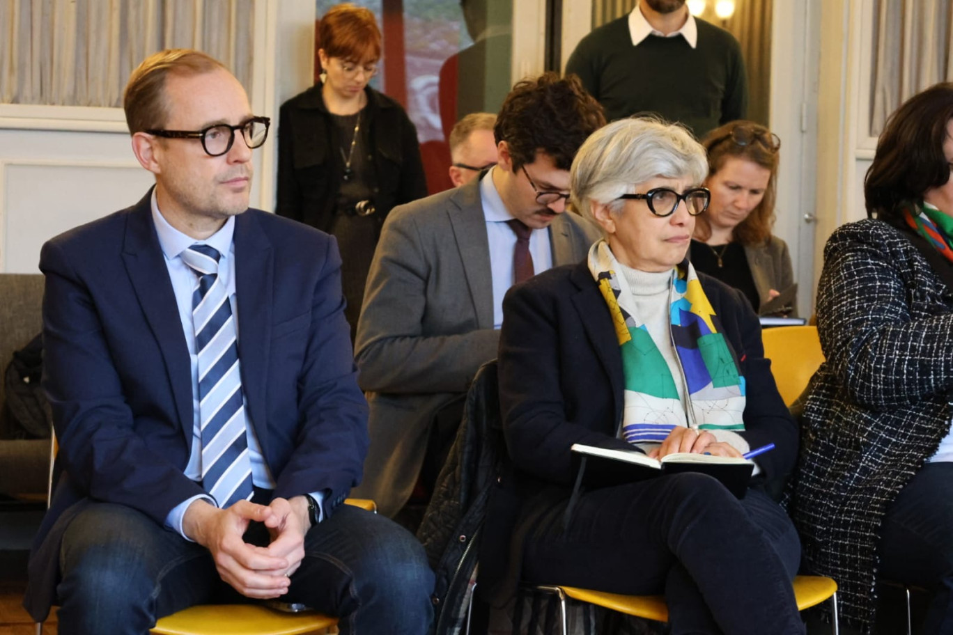 Olivier Gacquerre, maire de Béthune et président de la communauté d’agglomération de Béthune-Bruay, Artois-Lys Romane, et Méka Brunel, présidente de la fondation Palladio. © CABBALR