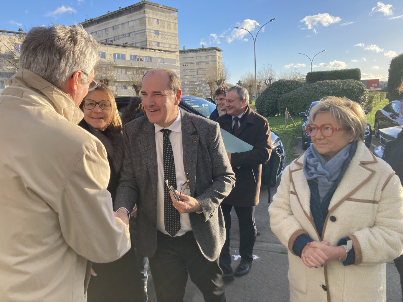 Jean Castex, ancien premier ministre et président de FACE, était à Calais aux côtés du maire Natacha Bouchart, le 22 novembre. © Aletheia Press / M.Railane