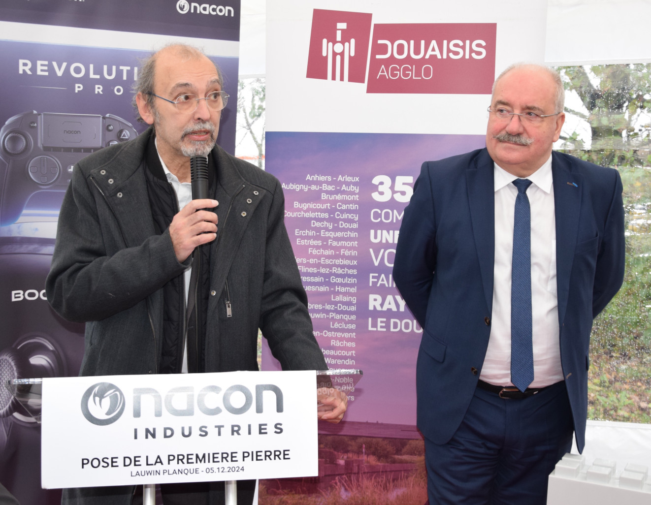 Alain Falc, Président de Nacon et du Groupe Bigben, et Christian Poiret, Président de Douaisis Agglo et du Département du Nord.