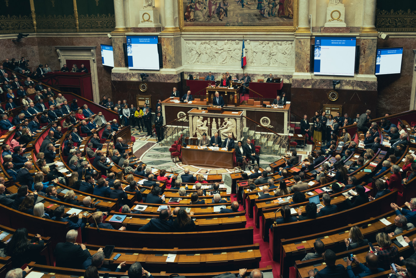 La chute du gouvernement Barnier a nécessité l'utilisation de la "loi spéciale". © EDOUARD MONFRAIS-ALBERTINI, Hans Lucas via AFP