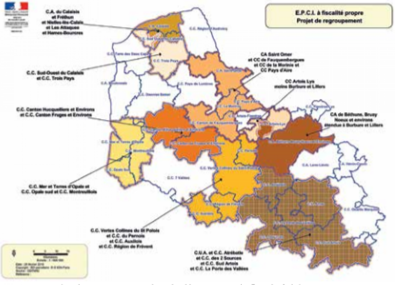 Le nouveau projet de regroupement dans le département du Pas-de-Calais.