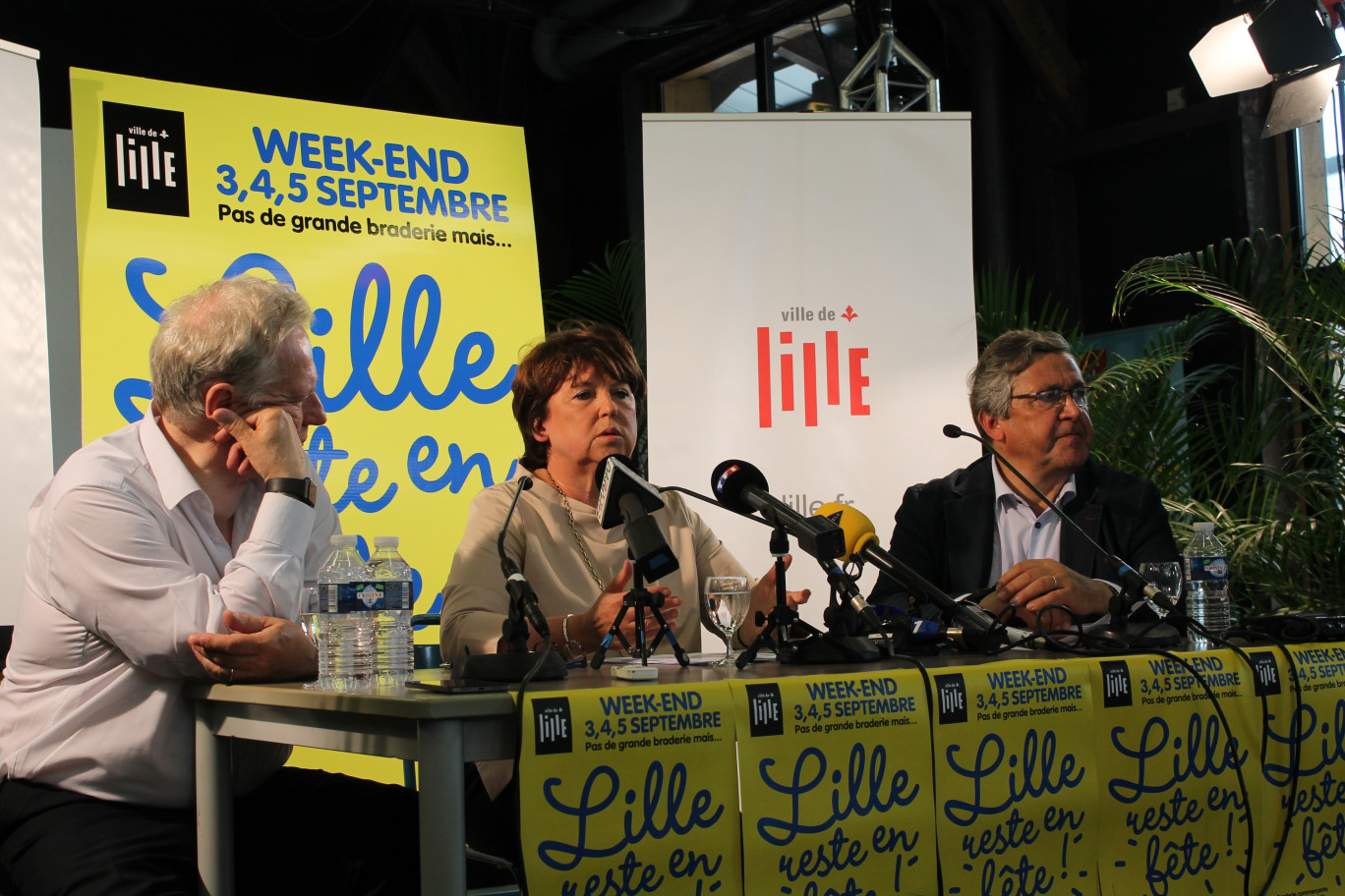 Martine Aubry, entourée de Pierre de Saintignon et de Jacqes Richir, a détaillé le programme du premier week-end de septembre. 