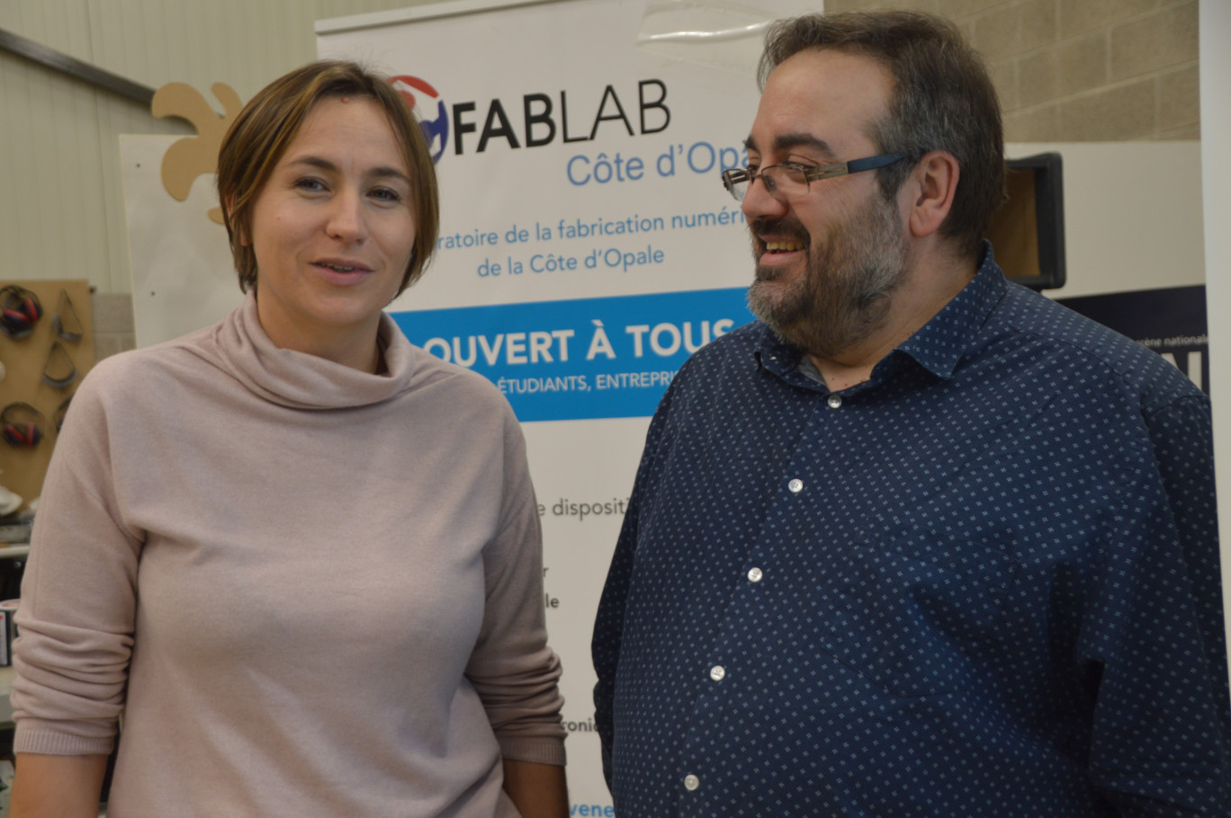 « Snezana Walz et Laurent Zunquin, directeur du FabLab Côte d'Opale »